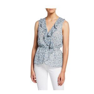 NWT Max Studio Ruffle Tie Sleeveless Dot Top